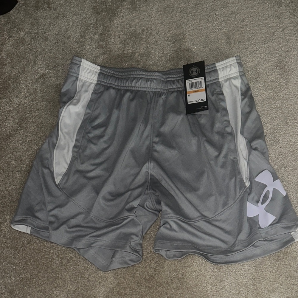 Under Armour Wonens Silver and White Athletic Shorts (NWT)